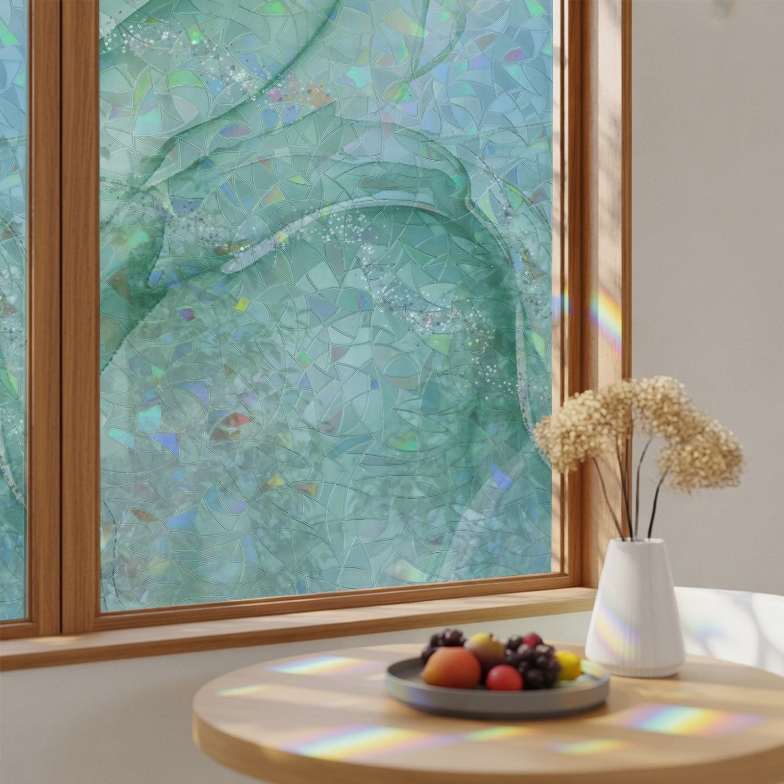 Teal Abstract Marble Texture Window Privacy Film,Heat Control Sun ...