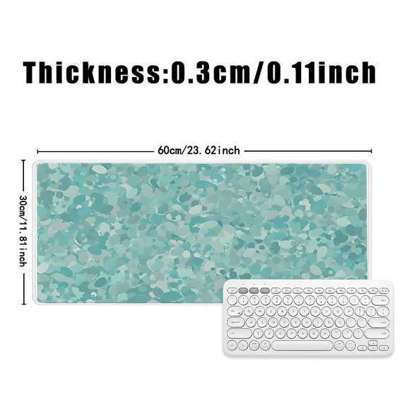 Teal Abstract Pattern Mouse Pad 31.5 x 11.82 Inches Rubber Desk Mat for Office and Home Use