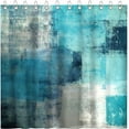 thumbnail image 1 of Teal Abstract Shower Curtain Turquoise and Grey Teal Abstract Art Painting Shower Curtain Bathroom Bathtub Curtain 72x72 Inch with 12 plastic hooks, 1 of 5