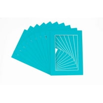 Teal Acid Free 10x12 Picture Frame Mats with White Core Bevel Cut for 8x10 Pictures - Fits 10x12