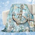 thumbnail image 1 of Teal Anchor Coastal Cooling Blanket,Lightweight Summer Throw Blanket with Double Sided Cold Effect,Nautical Summer Beach Starfish Botanical Picnic Blankets Bed Sheet for Hot Sleepers 30"x40", 1 of 8