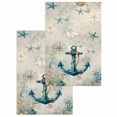 thumbnail image 1 of Teal Anchors Coastal Kitchen Dish Towels for Drying Dishes Set of 2, Vintage Summer Beach Nautical Waffle Weave Microfiber Hand Tea Bathroom Towels Quick Dry & Absorbent Towel 15.7x23.6, 1 of 7