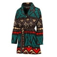 thumbnail image 1 of Teal And Brown Aztec Pattern Women Bathrobe One Size Univeral Fits Fashion Lightweight Plush Fleece Long Robe For Women, 1 of 3