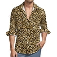 thumbnail image 1 of Teal And Gold Leopard Casual Shirt Man Spots Print Shirt Autumn Street Style Blouses Long Sleeve Print Oversize Clothing, 1 of 6