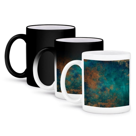 Teal And Image Of Copper Abstract , 11oz Magic Transforming Mug