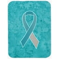 thumbnail image 1 of Teal And White Ribbon For Cervical Cancer Awareness Mouse Pad, Hot Pad Or Trivet, 7.75 x 9.25 In., 1 of 1