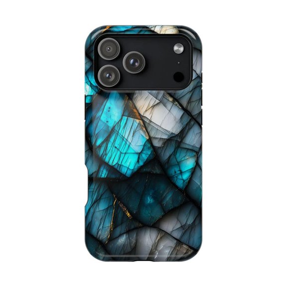 Teal Aqua Feldspar Opal Geode Agate Marble Case with iPhone 17 to 11 Pro Max