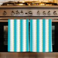 thumbnail image 1 of Teal Aqua Stripes Kitchen Towels Set of 3, Vertical Waves Coastal Abstract Minimalist Absorbent Dish Towels for Kitchen, Microfiber Hand Towel, Quick Drying Tea Towel for Cleaning Dishcloths, 1 of 7