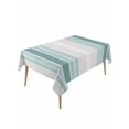 thumbnail image 1 of Teal Aqua Stripes Table Cloth, Minimalist Abstract Vertical Lines Waterproof Tablecloth for Rectangle Tables, Reusable Washable Fabric Table Cover for Restaurant Kitchen Dining Tables 60"x120", 1 of 6