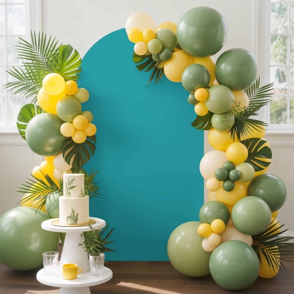 Teal Arch Backdrop Cover, 7.2FT, Solid Color Spandex Arch Covers Double-Sided Backdrop for Wedding Birthday Party Photo Background Decoration