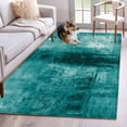 thumbnail image 1 of Teal Area Rug 4x6 FT, Non Slip Kids Room Carpet, Retro Oil Painting Modern Abstract Art Aesthetics Washable Soft Floor Carpet Non-Shedding Throw Rug for Dorm Kitchen Study Room Home Office Bedside, 1 of 9