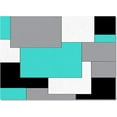 thumbnail image 1 of Teal Area Rug, Turquoise Rugs For Living Room, Boho Geometric Area Rug For Kids Room Bedroom Decor, Room Decor Aesthetic Carpet, Grey Black White Modern Area Rug 4 x 6ft, 1 of 6