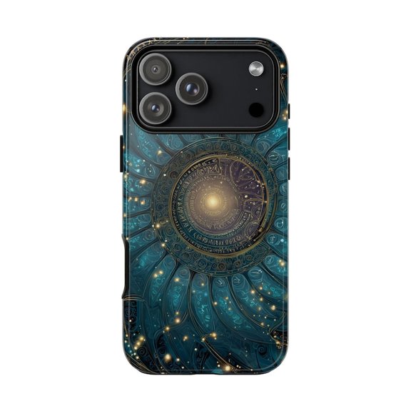 Teal Astral Helix Spiral Cosmic Tough Slim Case 17 16 15 14 13 12 11 Pro Max
