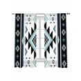 thumbnail image 1 of Teal Aztec Sheer Curtains 2 Panels Set Tribal Vintage Art Abstract Art Lihgt Filtering Rod Pocket Voile Drape, Semi Sheer Window Curtains for Bedroom Living Room, 52"x72", 1 of 5