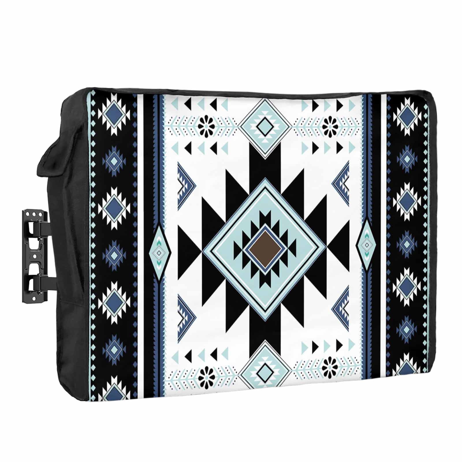 Teal Aztec Waterproof Outdoor TV Cover, Tribal Vintage Art Outside ...