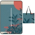 thumbnail image 1 of Teal Background Coral Flowers Plant Art Waterproof Picnic Blanket with Foldable Zipper, Suitable for Outdoor Use, Suitable for Travel, Camping, Beaches, Parks, Grasslands, Picnic Blanket Accessories, 1 of 8