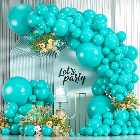 Teal Balloons, 114 count Turquoise Latex Balloon Garland Arch Kit, 18 12 10 5 Inch Different Sizes Pack for Birthday Engagements Bridal Shower Wedding Party Decorations