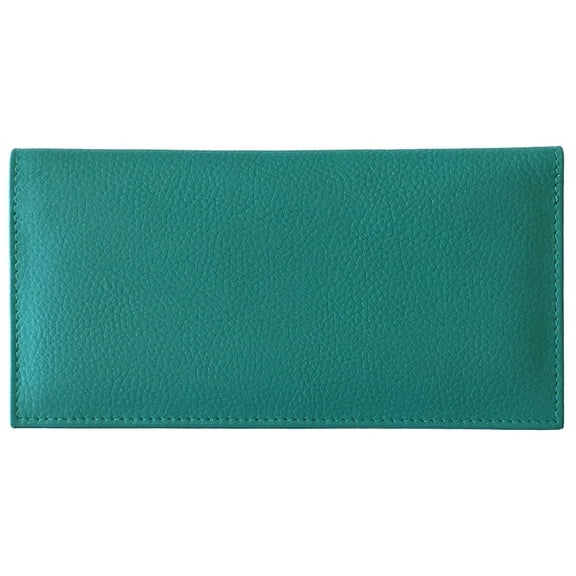Teal Basic Leather Checkbook Cover