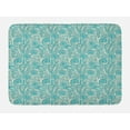 thumbnail image 1 of Teal Bath Mat, Classical Lace Style Pattern with Romantic Feminine Elements Inspired Artwork Print, Non-Slip Plush Mat Bathroom Kitchen Laundry Room Decor, 29.5 X 17.5 Inches, Teal Beige, Ambesonne, 1 of 2