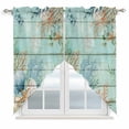 thumbnail image 1 of Teal Beach Coastal Swag Curtains for Kitchen/Bedroom/Living Room, Summer Nautical Coral Shell Botanical Vintage Scalloped Curtains 63 Inch Long, Window Swag Topper Curtains Valances 2 Panels 36"x63", 1 of 8