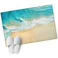 thumbnail image 1 of Teal Beach Large Area Rugs for Bedroom Living Room, Soft Non Slip Carpet Bedside Rug, Summer Ocean Coastal Nautical Seaside Rectangular Floor Cover Kitchen Accent Rug 2'x3' for Dining Room/Office, 1 of 9