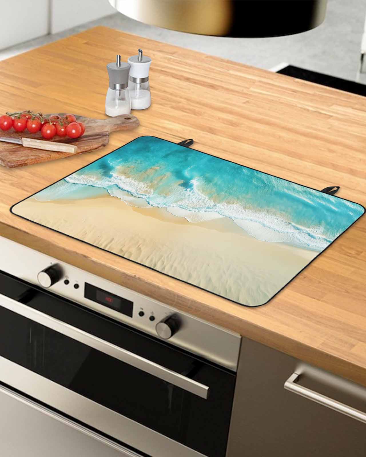 Teal Beach Stove Top Covers for Electric Stove, Heat Insulation