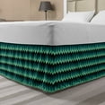 thumbnail image 1 of Teal Bed Skirt, Expressionist Chevron Style Pattern Geometric Vibrant Colored Modern, Elastic Bedskirt Dust Ruffle Wrap Around for Bedding Decor, 4 Sizes, Mint Green Teal Black, by Ambesonne, 1 of 2