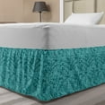 thumbnail image 1 of Teal Bed Skirt, Ink Drawing Inspired Intertwined Tree Branches Buds and Leaves in Abstract Design, Elastic Bedskirt Dust Ruffle Wrap Around for Bedding Decor, 4 Sizes, Teal Turquoise, by Ambesonne, 1 of 2