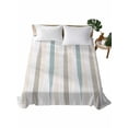 thumbnail image 1 of Teal Beige Brown Flat Sheets Only Queen Size, Soft Breathable Bed Top Sheets for Mattress, Modern Oil Painting Striped Abstract Art Luxury Bedding Flat Sheets for Home Hotel Bedroom Bed Protection, 1 of 9