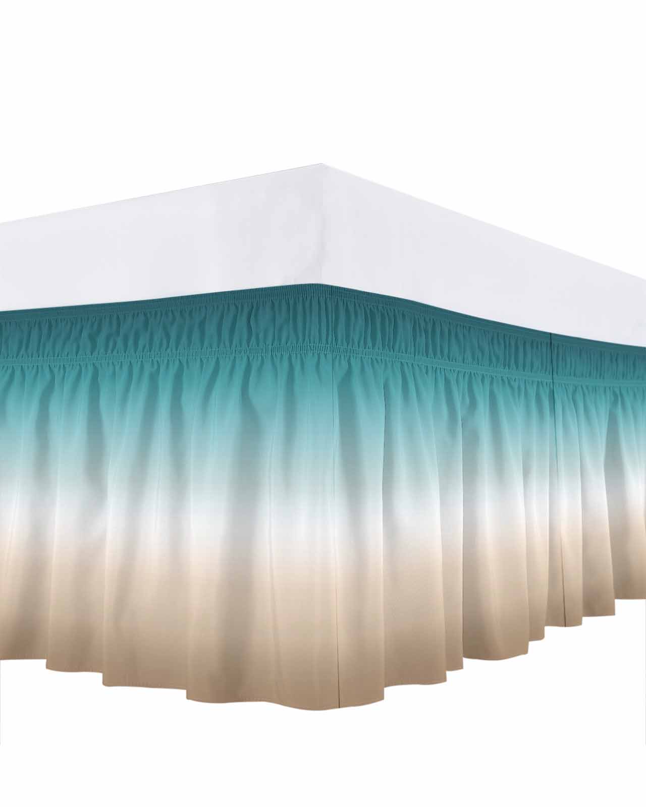 Teal Beige Ombre Cream Bed Skirt Queen Size,Modern Turquoise Abstract ...