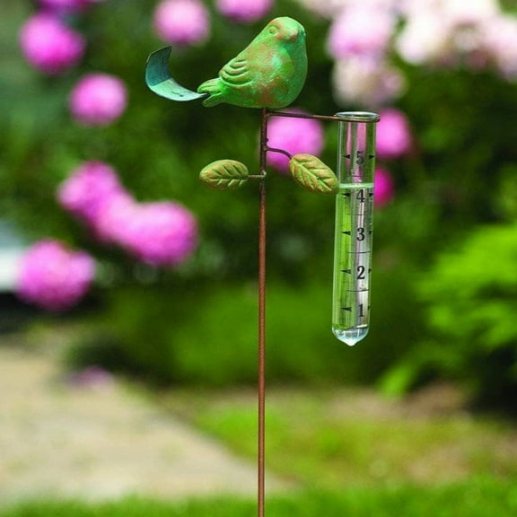 Teal Bird Rain Gauge