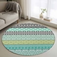 thumbnail image 1 of Teal Black Boho Round Area Rug 3Ft Washable Small Circle Rugs for Kitchen Entryway, Vintage Ethnic Tribe Abstract Art Non-Slip Carpet Floor Mats Indoor Outdoor Carpet Runner Aesthetic Home Decor, 1 of 8