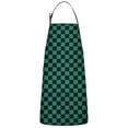 thumbnail image 1 of Teal and Black Checkerboard Pattern Apron-Garden Aprons for Women with Pockets-Cotton Linen Waterproof Kitchen Cooking Gardening Aprons Adjustable for Kitchen,Cooking,BBQ and Salon 33x27 Inch, 1 of 7