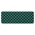 thumbnail image 1 of Teal and Black Checkerboard Pattern Kitchen Rug Mat,Kitchen Runner Rugs Non Skid Washable,Decorative Kitchen Floor Mats for Kitchen,Sink,Laundry,17"x47.2", 1 of 7