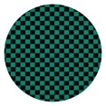 thumbnail image 1 of Teal and Black Checkerboard Pattern Round Fitted Tablecloth with Elastic Edge,Dining Table Cover Waterproof,Outdoor Round Tablecloth for Camping,Dining,Indoor and Outdoor, 1 of 7