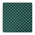 thumbnail image 1 of Teal and Black Checkerboard Pattern Square Fitted Tablecloth with Elastic Edge,Square Table Cover,Washable Elastic Table Cover for Home Kitchen Party Decor 34"x34", 1 of 6