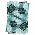 thumbnail image 1 of Teal Black Flowers Kitchen Towels Set of 2, Water Absorbent Dish Towel, Modern Abstract Blooms Floral Decorative Hand Towels - Quick Drying Cloth for Cooking Baking, 18x28 Inch, 1 of 8