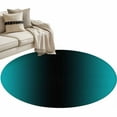 thumbnail image 1 of Teal Black Ombre 3ft Area Rug, Gradient Contemporary Abstract Art Washable Non-Slip Small Round Rugs for Entryway Bedroom Kitchen, Soft Circle Carpet for Dining Room, Playroom Nursery Rug, 1 of 9