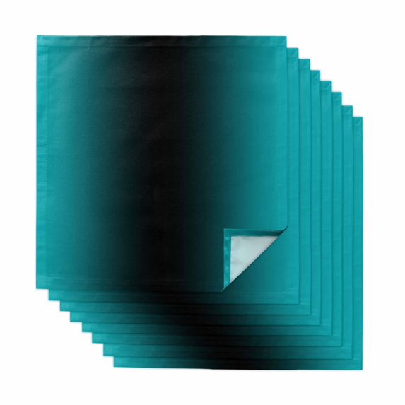 Teal Black Ombre Cloth Napkins, Gradient Contemporary Abstract Art Washable and Reusable Dinner Napkins Set of 8, Table Napkin for Kitchen Party Birthday Wedding Hotel Housewarming 20"x20"