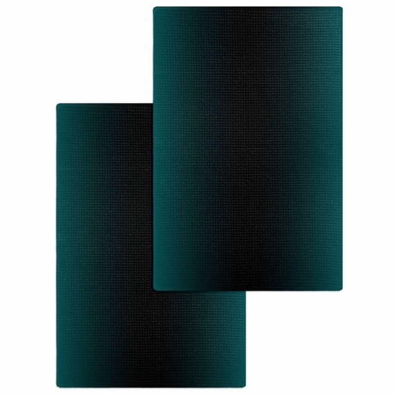 Teal Black Ombre Hand Towels Set, Waffle Weave Kitchen Towels 2 Pieces, Gradient Contemporary Abstract Art Microfiber Hair Face Bath Tea Towel Absorbent Quick Drying Cleaning Dish Cloths 15.7"x23.6"