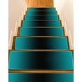 thumbnail image 1 of Teal Black Ombre Stair Treads for Wooden Steps Indoor Runner Rug Carpet, Gradient Contemporary Abstract Art 7 Pieces Peel and Stick Staircase Step Treads Covers Washable Throw Door Mats, 30"x8", 1 of 5