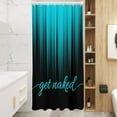 thumbnail image 1 of Teal and Black Shower Curtain Get Naked Turquoise Aqua Abstract Boho Bright Stall Small Single Walk in Half Size Dorm Standing Narrow Stand Up RV Home Bathroom Decor Bathtub Set, 36x72, Modern, 1 of 6