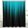 thumbnail image 1 of Teal and Black Shower Curtain Turquoise Aqua Blue Ombre Funny Unique Anime Art Aesthetic Gothic Mens Extra Long XL Large Home Bathroom Decor Bathtub Set with 12 Hooks, 72x84, Modern, 1 of 6