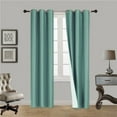 thumbnail image 1 of Teal Blue 1-Piece Adam Solid Blackout Grommet-Top Window Curtain Panel 37" W X 108" L, 1 of 3