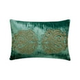 thumbnail image 1 of Teal Blue 12"x20" (30x50 cm) Lumbar Throw Pillow Covers, Velvet Damask & Beaded Pillow Cover Couch, Damask Pattern Modern Style - Enchanted Damask, 1 of 3