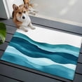 thumbnail image 1 of Teal Blue 2x3 Area Rugs for Living Room, Water Ripple Abstract Gradient Coean Waves Non Slip Floor Mat Washable Low-Profile Indoor Carpet for Bedroom, Dining Room, Bathroom, 1 of 9