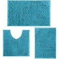 thumbnail image 1 of Teal Blue Bathroom Rugs Bath Mats for Chenillen Rug Set 3 Piece Non-Slip Mats, Absorbent Shaggy Rugs, Machine Wash, Perfect Plush Carpets Set, 16〞x24〞&20〞x32〞&20〞x20〞U Shape, 1 of 4