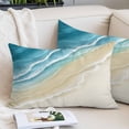 thumbnail image 1 of Teal Blue Beach Coastal Pillow Covers Queen, Summer Ocean Nautical Seaside Soft Brushed Microfiber Breathable Throw Pillow Covers, Pillowcase with Zipper for Couch Sofa Bedroom Living Room 20"x30", 1 of 9