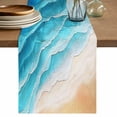 thumbnail image 1 of Teal Blue Beach Coastal Table Runner 108 Inches, Summer Nautical Seaside Ocean Ombre Bed Runner Dresser Scarves Tabletop for Indoor Outdoor Parties/Ceremony/Banquet, 13"x 108", 1 of 9