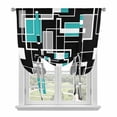thumbnail image 1 of Teal Blue Black Geometric Balloon Curtains for Bedroom/Front Door/Bathroom, Modern Abstract Art Block Tie Up Curtains 63 Inch Length Light Filtering Kitchen Curtains Shades for Windows 46"x63", 1 of 8